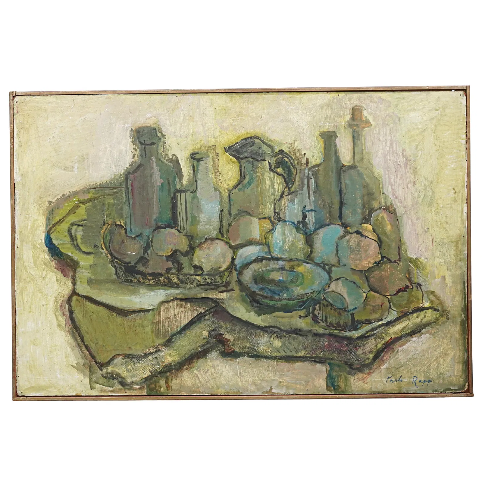 Paula Rapp (American, 1931-1973) Mixed Media On Board Painting