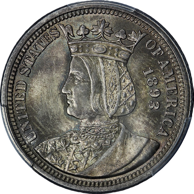 PCGS MS64 CAC 1893 Isabella Silver Quarter with Exceptional Luster