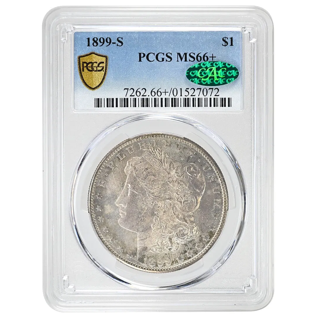 PCGS MS66+ CAC Graded 1899 San Francisco Morgan Silver Dollar