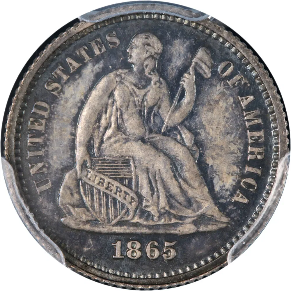 PCGS PR65 Proof 1865 Seated Liberty Half Dime Silver Coin