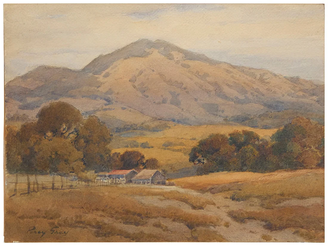Percy Gray (1869-1952), Farm in a rolling hills landscape