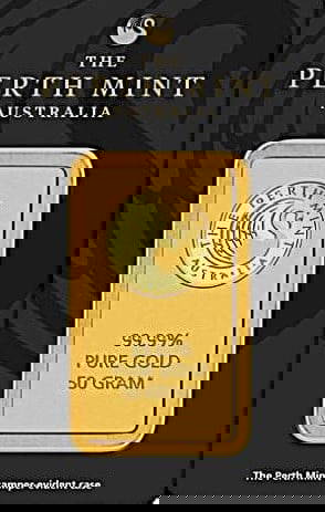 Perth Mint 50 Gram Gold Bar