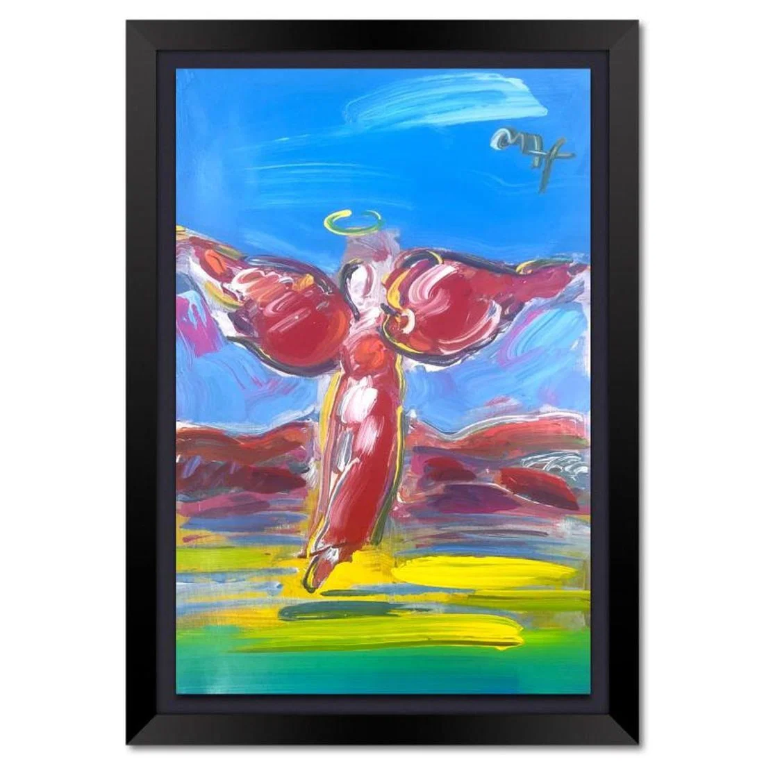 Peter Max, "Ascending Angel" Framed One-of-a-Kind Acrylic Mixed Media (42" x 30"), Hand Signed with