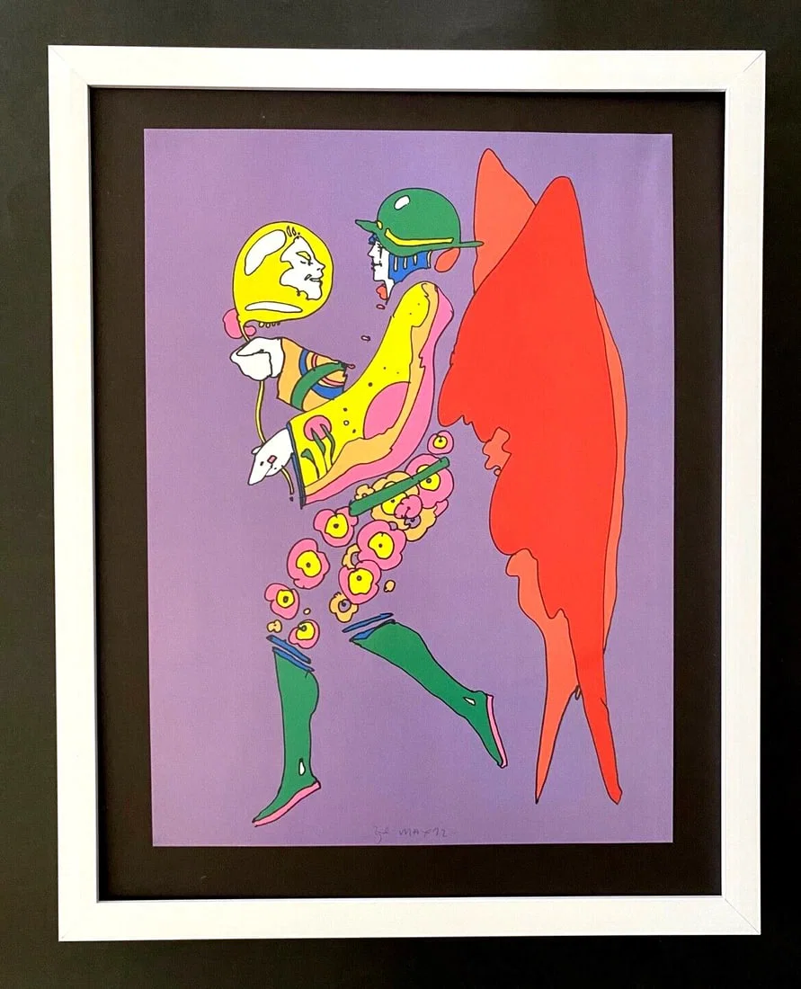 PETER MAX + BEAUTIFUL + POP ART SIGNED PRINT WITH NEW FRAME