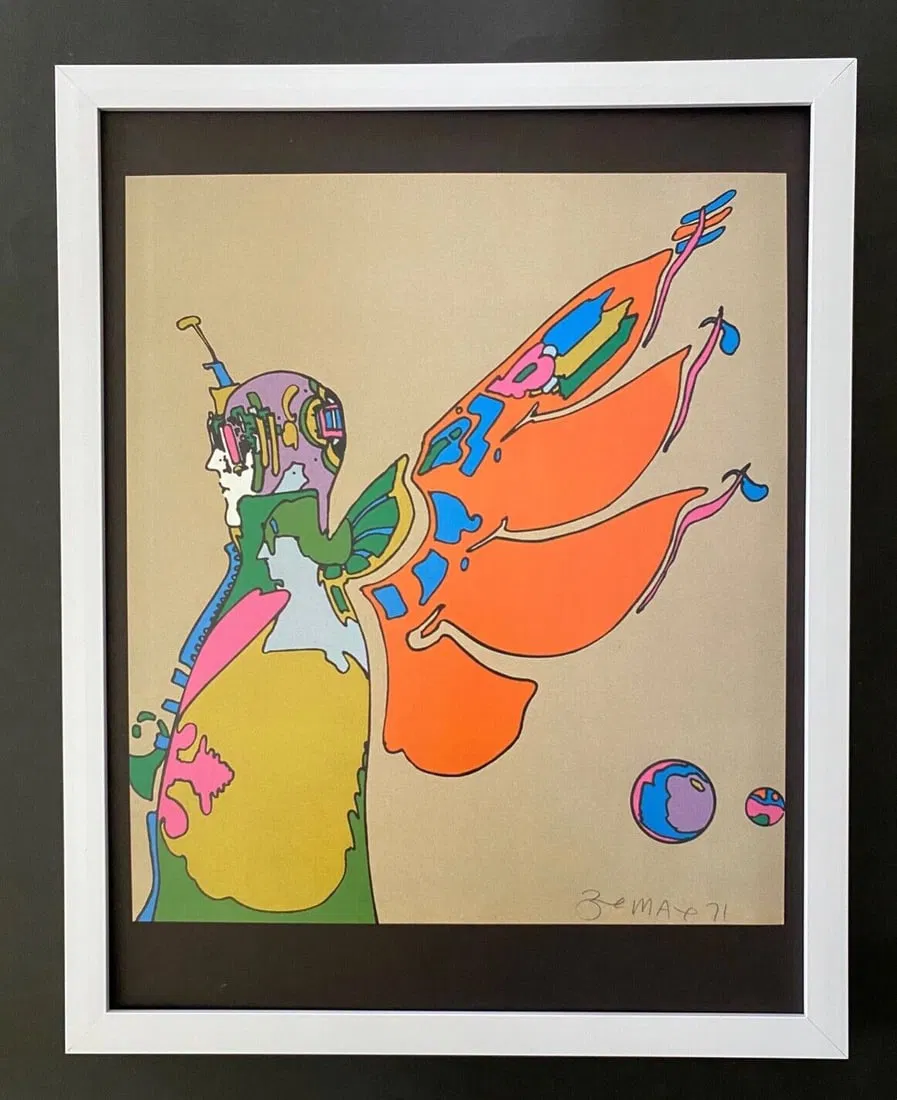PETER MAX + BEAUTIFUL + SIGNED PRINT + NEW FRAME