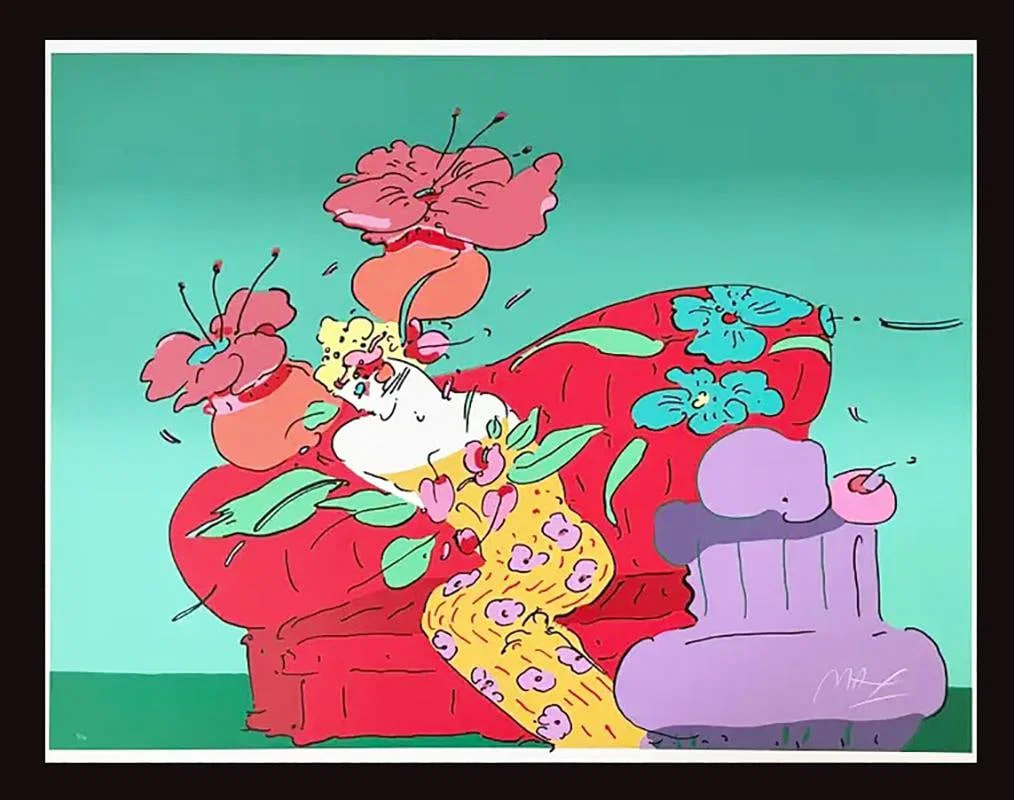Peter Max "Flower Lady" 1989, Screent print, Signed and Numbered