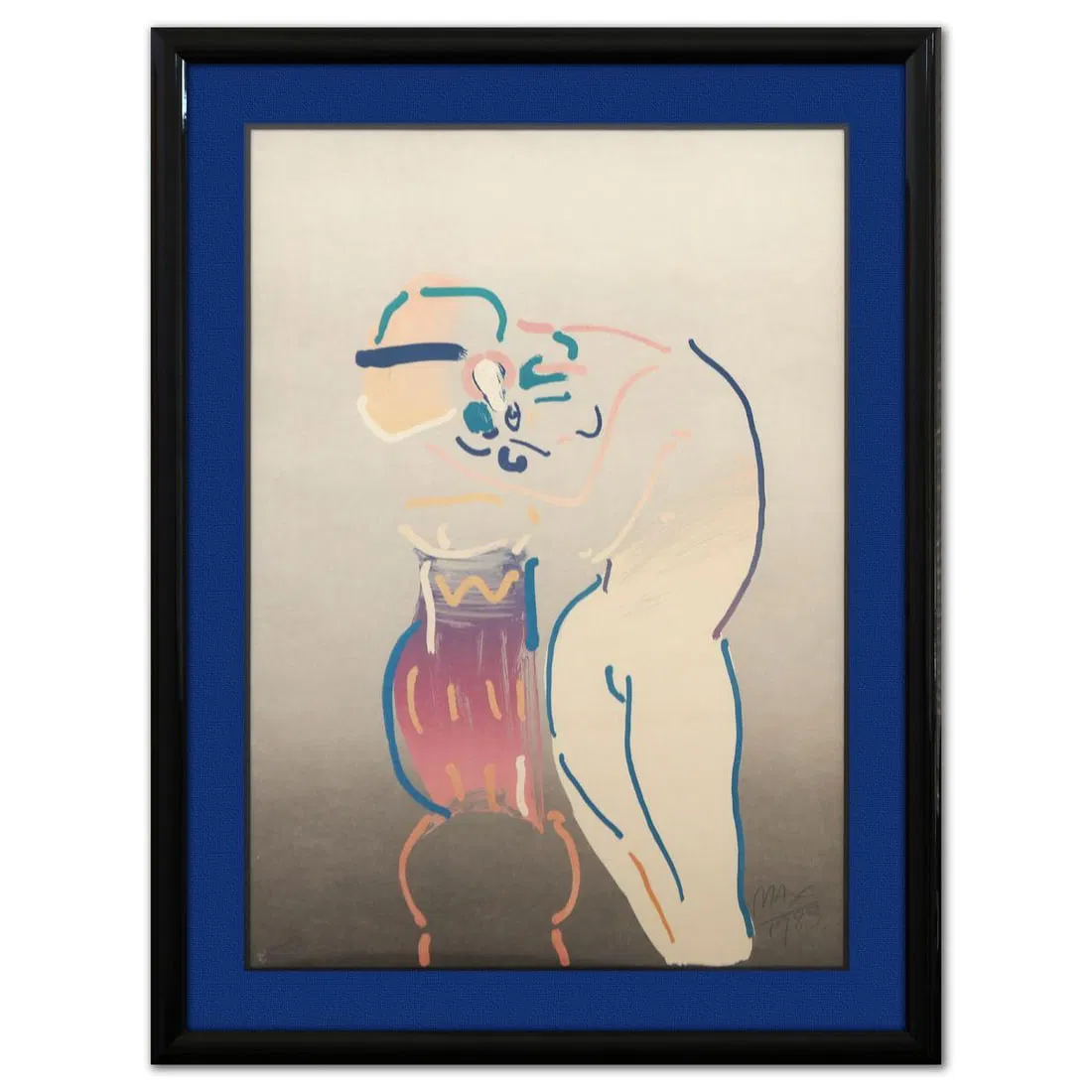 Peter Max- Lithograph in color "Nude and Vase"