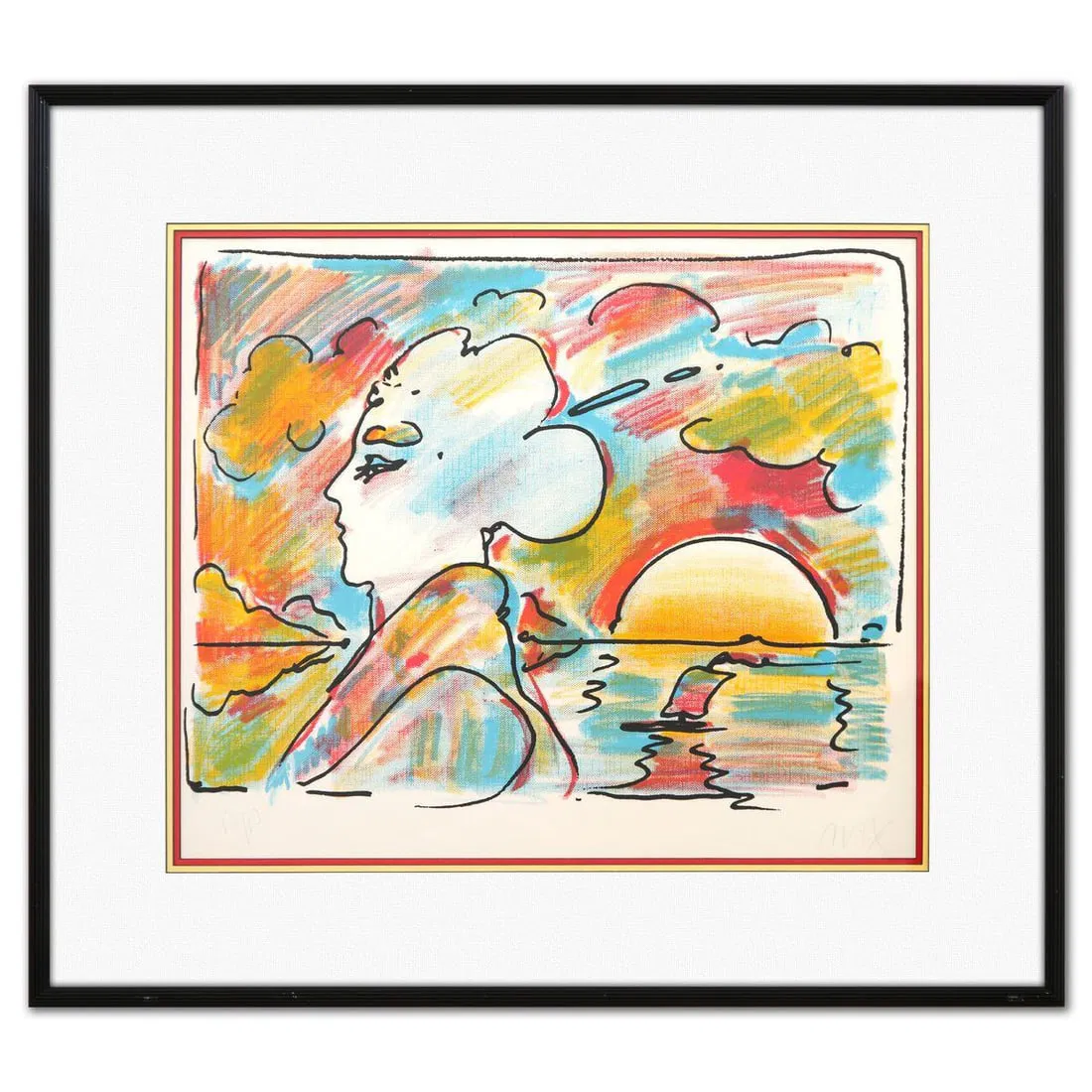 Peter Max- Lithograph "Sunset Profile"