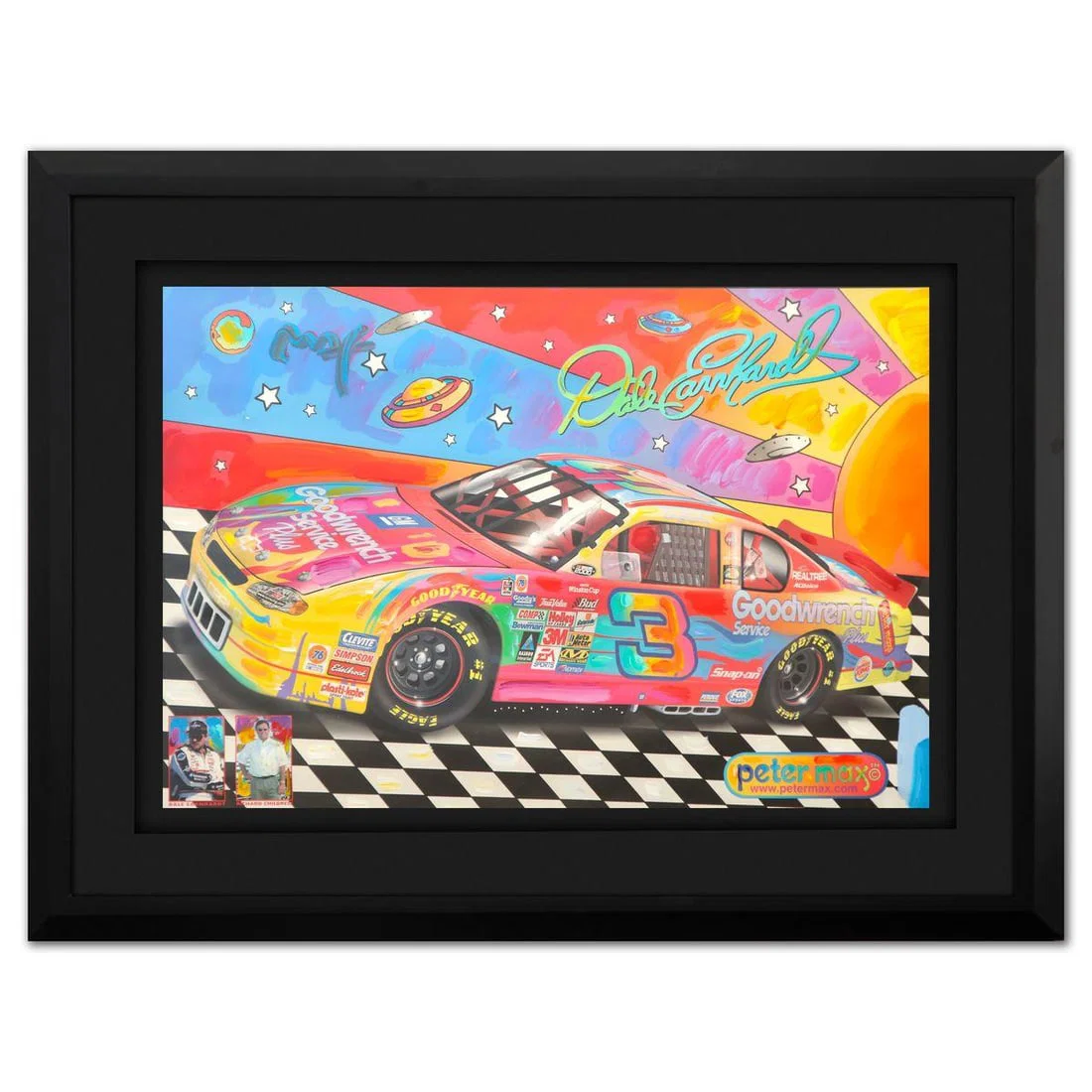 Peter Max- Mixed Media on Paper "DALE EARNHARDT NASCAR#23"