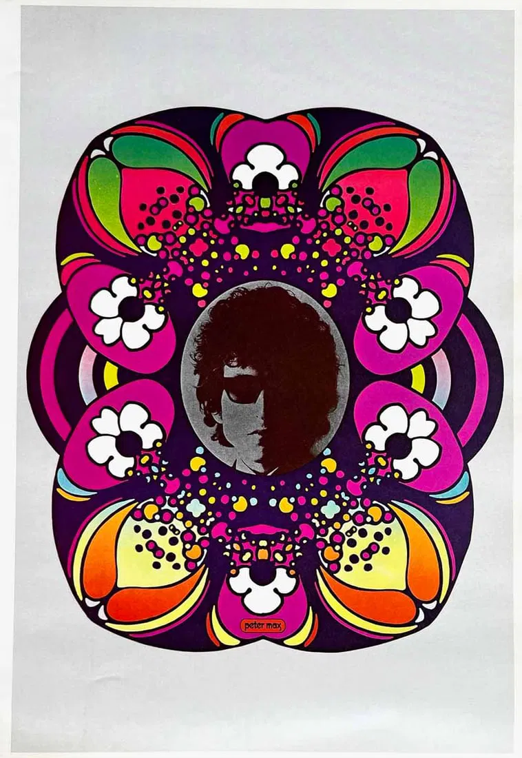 Peter Max Pop Art Poster 5 Bob Dylan 1970