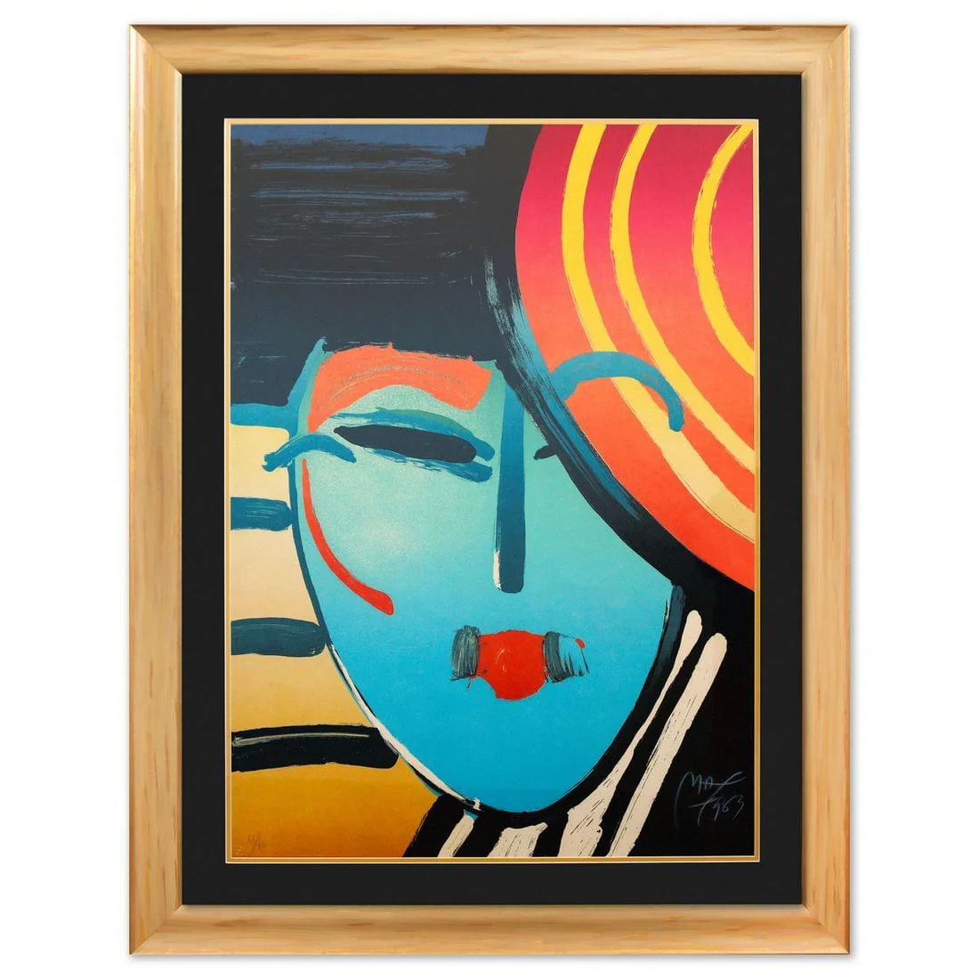 Peter Max- Vintage Lithograph "Deco Lady"