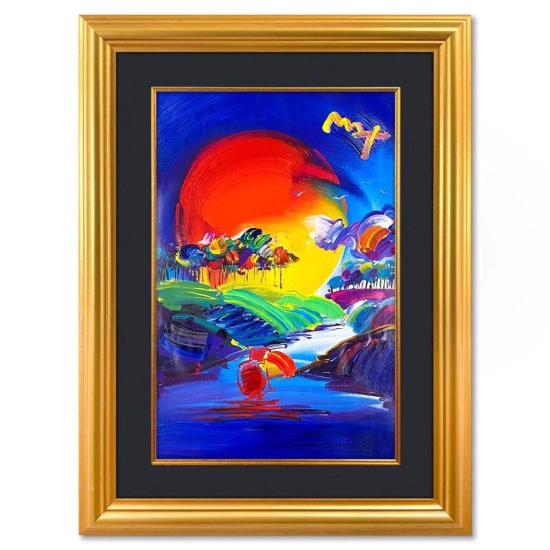 Peter Max, "Without Borders" Framed One-of-a-Kind Mixed Media, Hand Signed with Registration Number