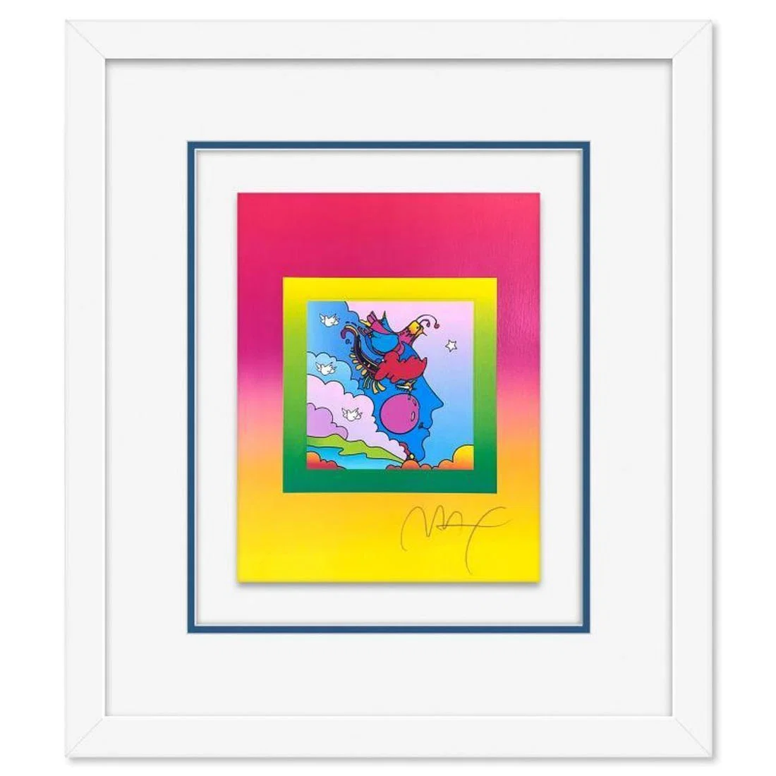 Peter Max, "Woodstock Profile on Blends" Framed Limited Edition Lithograph, Numbered and Hand Signed