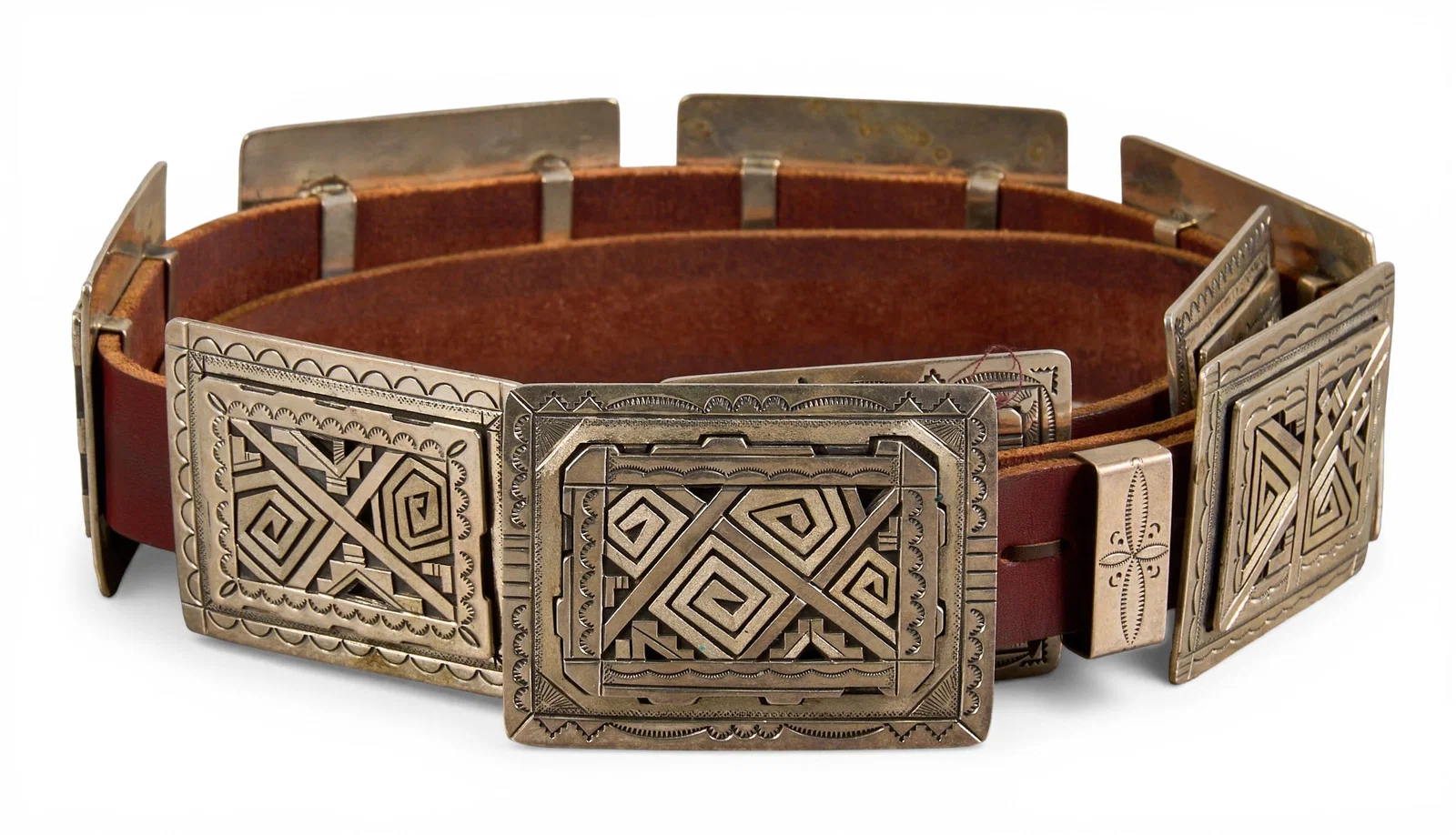 Peter Nelson, Navajo Sterling Silver Concho Belt