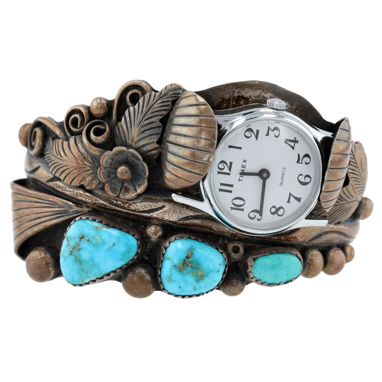 Phil Chapo Navajo Turquoise Watch Cuff Bracelet