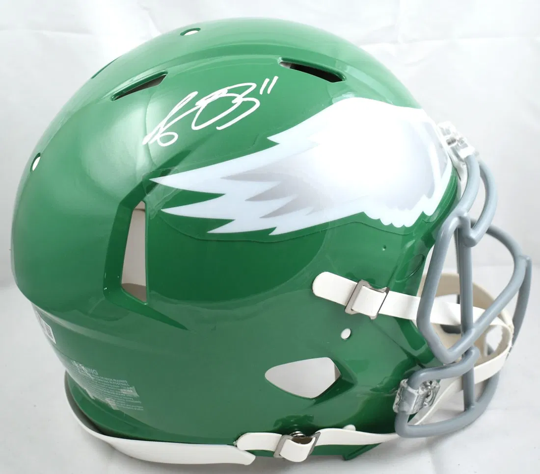 Philadelphia Eagles AJ Brown Autographed Speed Authentic Helmet Beckett Witness