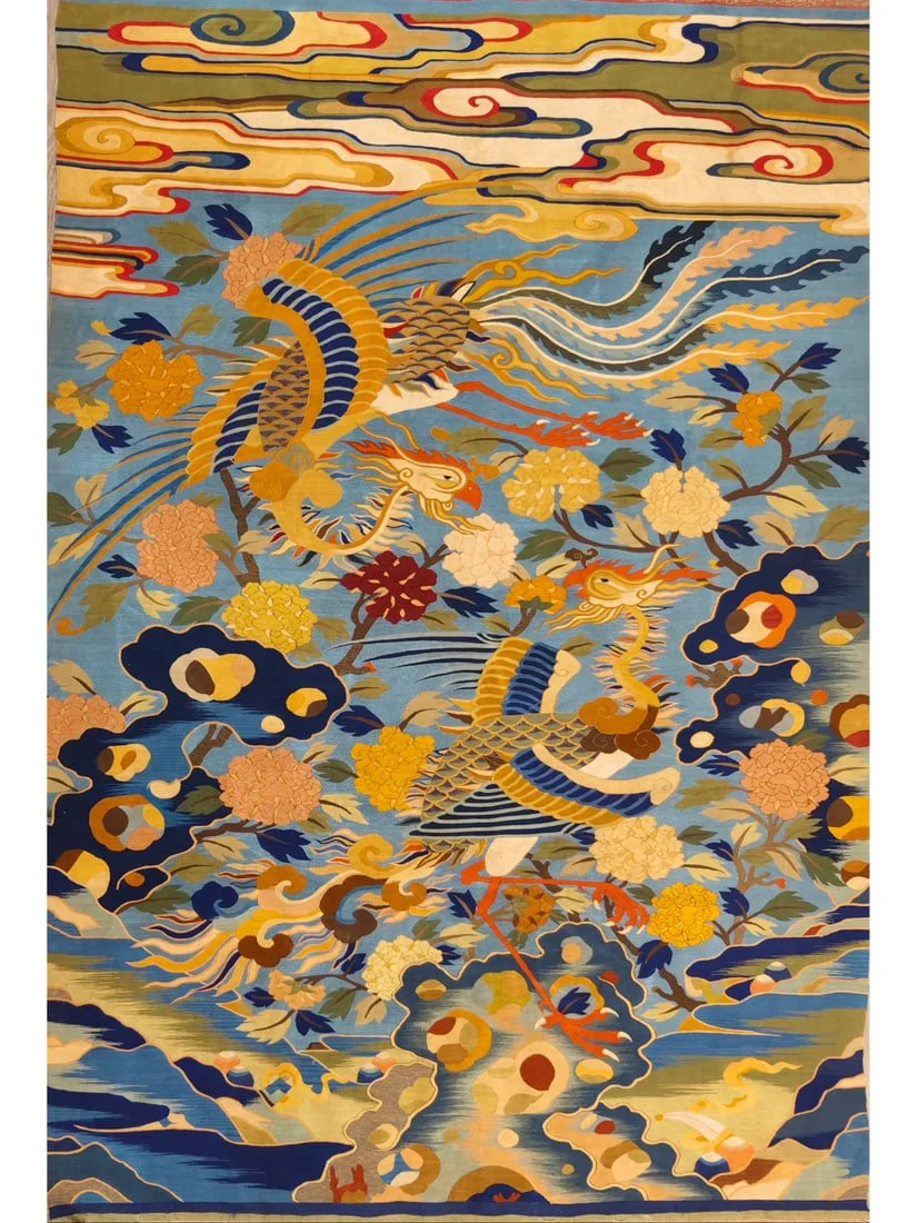 Phoenix and peony tapestry
