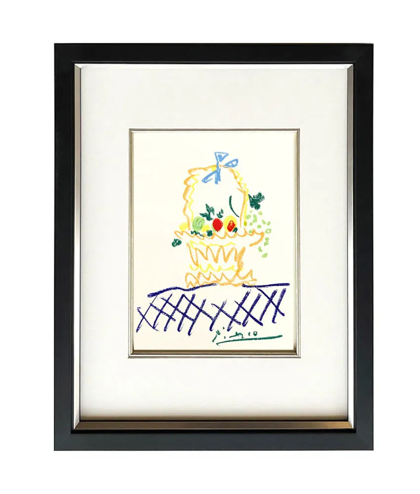 Picasso Lithograph 63 Floral watch 1968 Framed