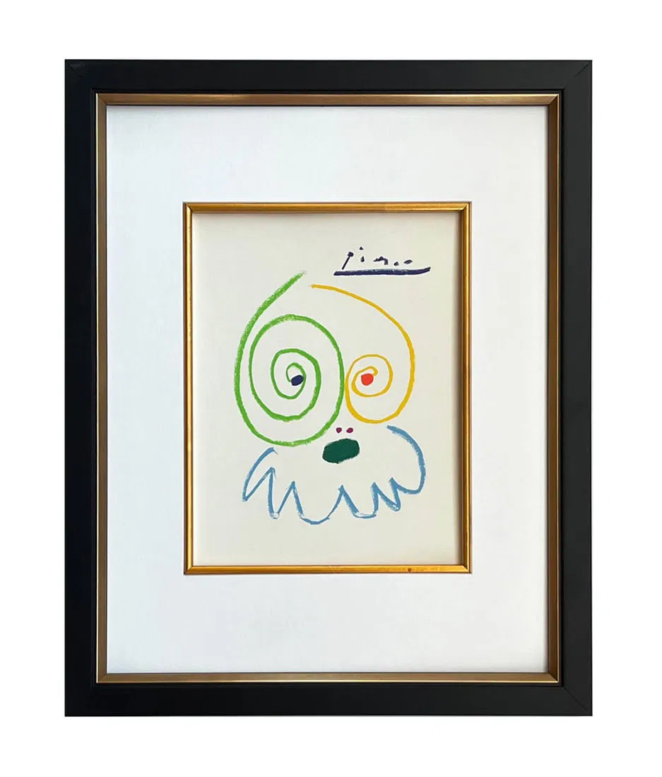 Picasso Lithograph 91 The Tired warrier 1968 framed