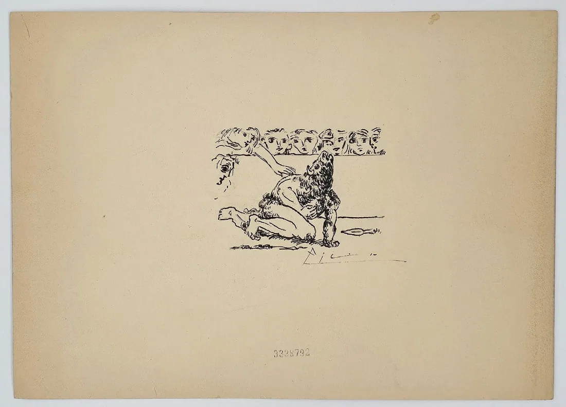 Picasso 'Minotauro Agonizando' Etching Lithography Print, Signed