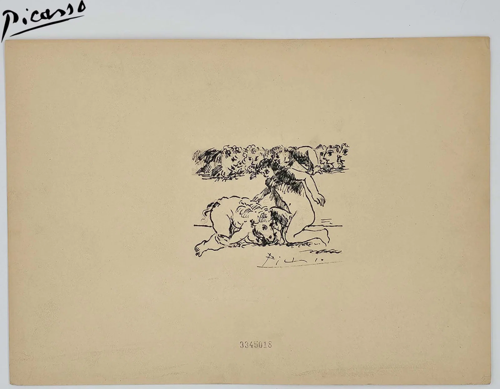 Picasso 'Minotauro Vencldo' Etching Lithography Print, Signed