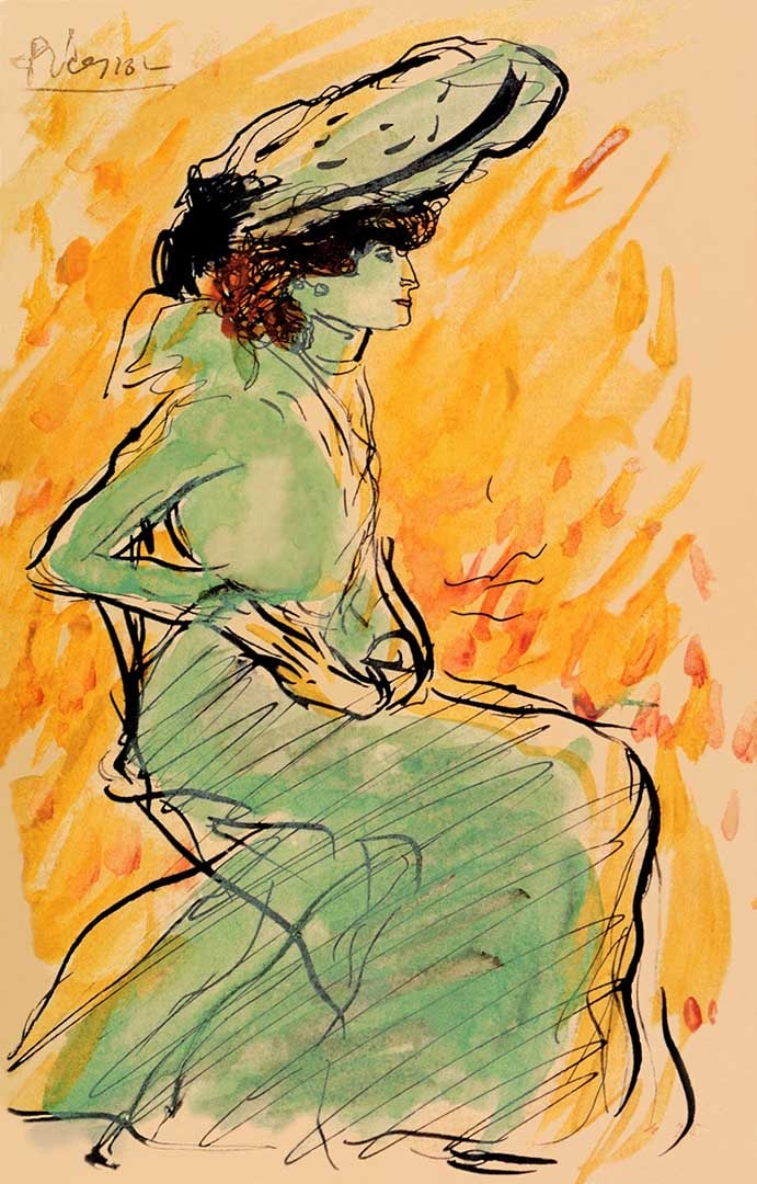Picasso Woman in green Giclee Numbered Edition