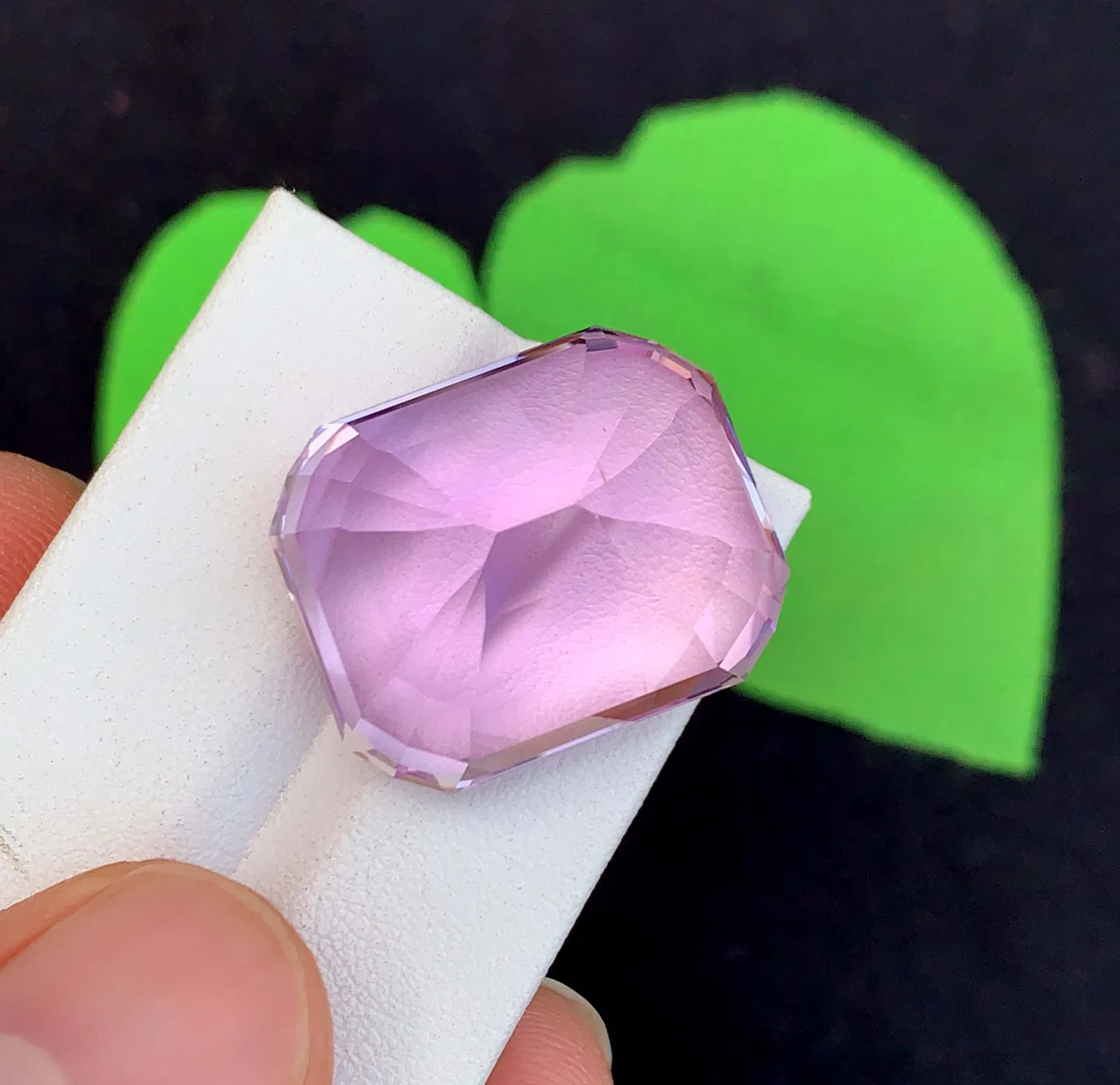 Pink Kunzite Gemstone: 59.10 Carat Faceted Emerald Cut, November Birthstone