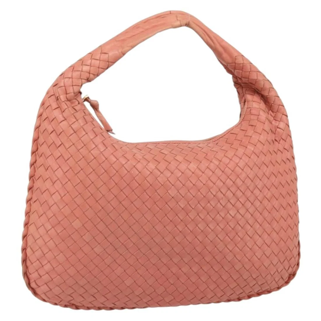 Pink Leather Intrecciato Hobo Shoulder Bag by Bottega Veneta
