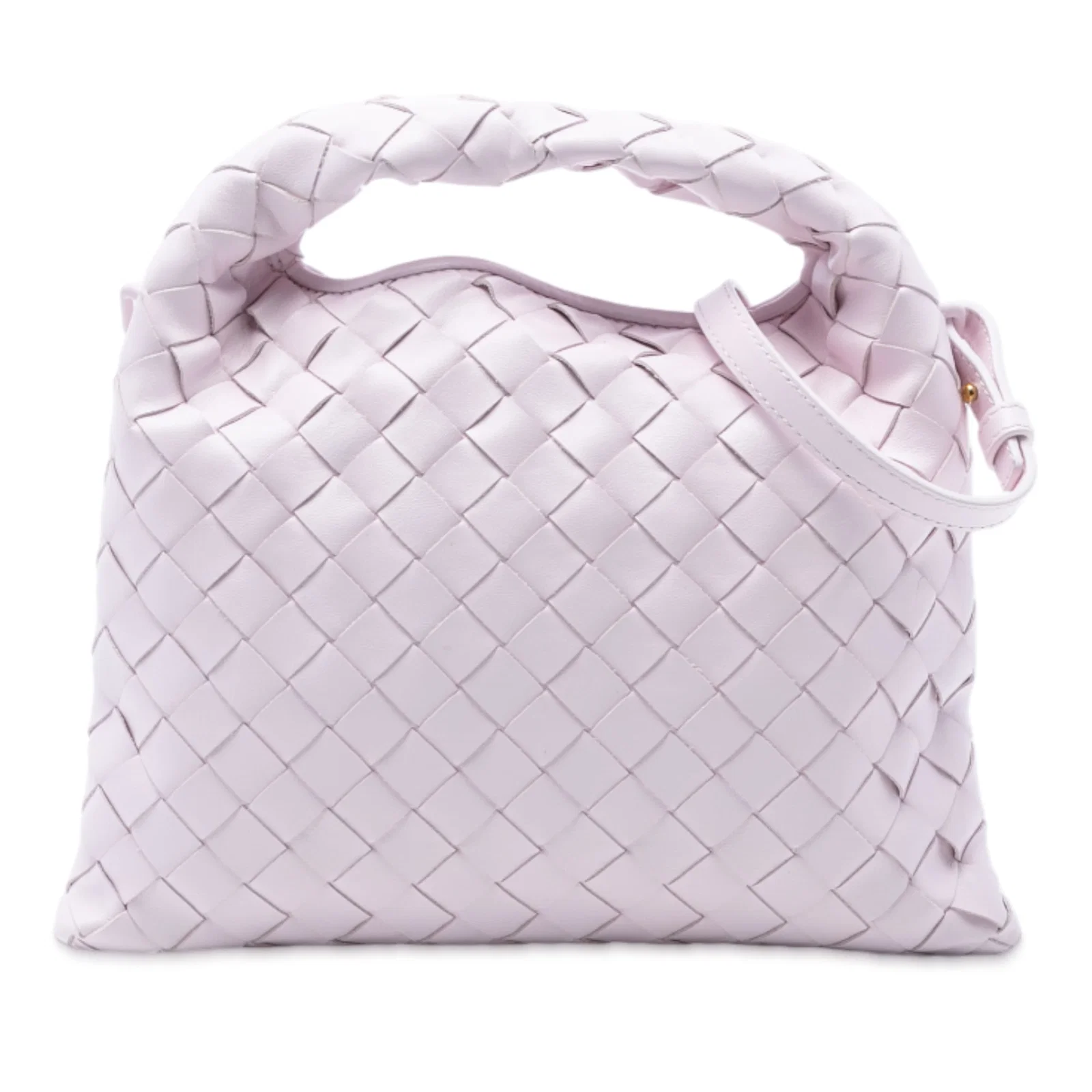 Pink Mini Intrecciato Leather Satchel by Bottega Veneta with Woven Handle