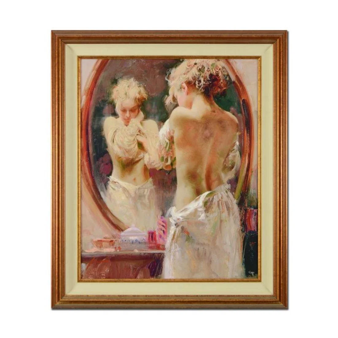 Pino (1939-2010), "Contemplation" Framed Limited Edition Hand Embellished Giclee on Canvas. Numbered