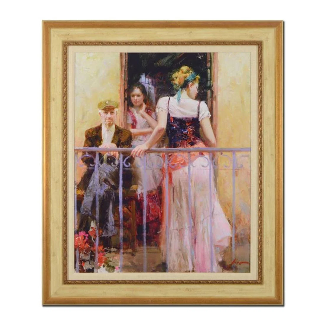 Pino (1939-2010), "Family Time" Framed Limited Edition Hand Embellished Giclee on Canvas. Numbered