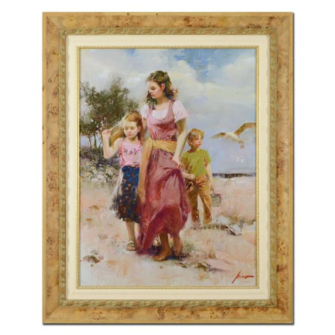 Pino (1939-2010), "Sea Spray" Framed Limited Edition Hand Embellished Giclee on Canvas. Numbered and