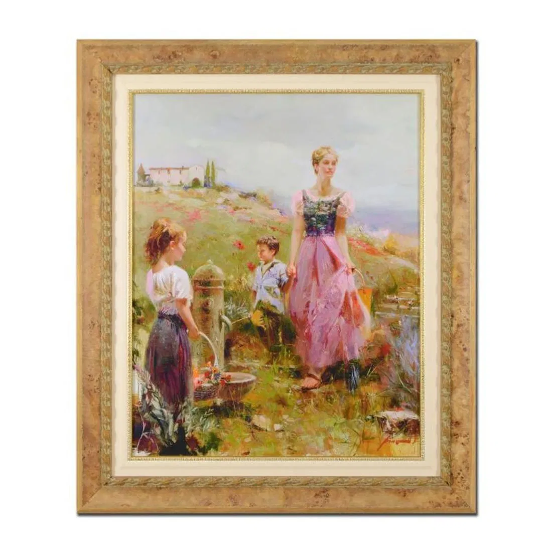 Pino (1939-2010), "The Fountain of Life" Framed Limited Edition Hand Embellished Giclee on Canvas.