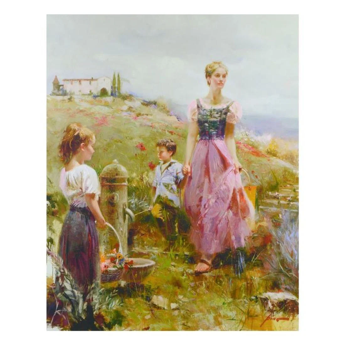 Pino (1939-2010), "The Fountain of Life" Limited Edition Hand Embellished Giclee on Canvas. Numbered