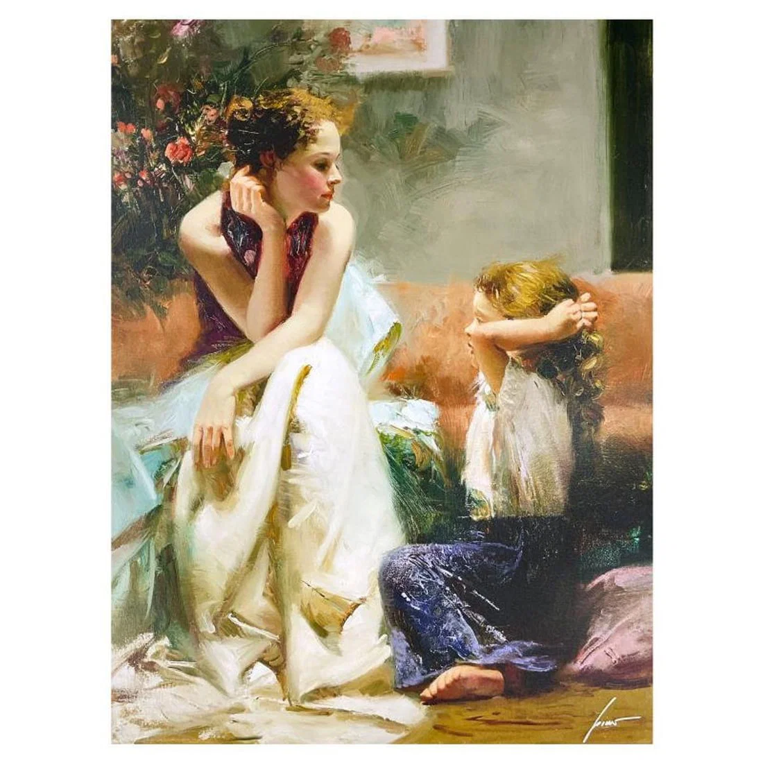 Pino (1939-2010) "Thinking of You" Limited Edition on Canvas, Numbered and Hand Signed with