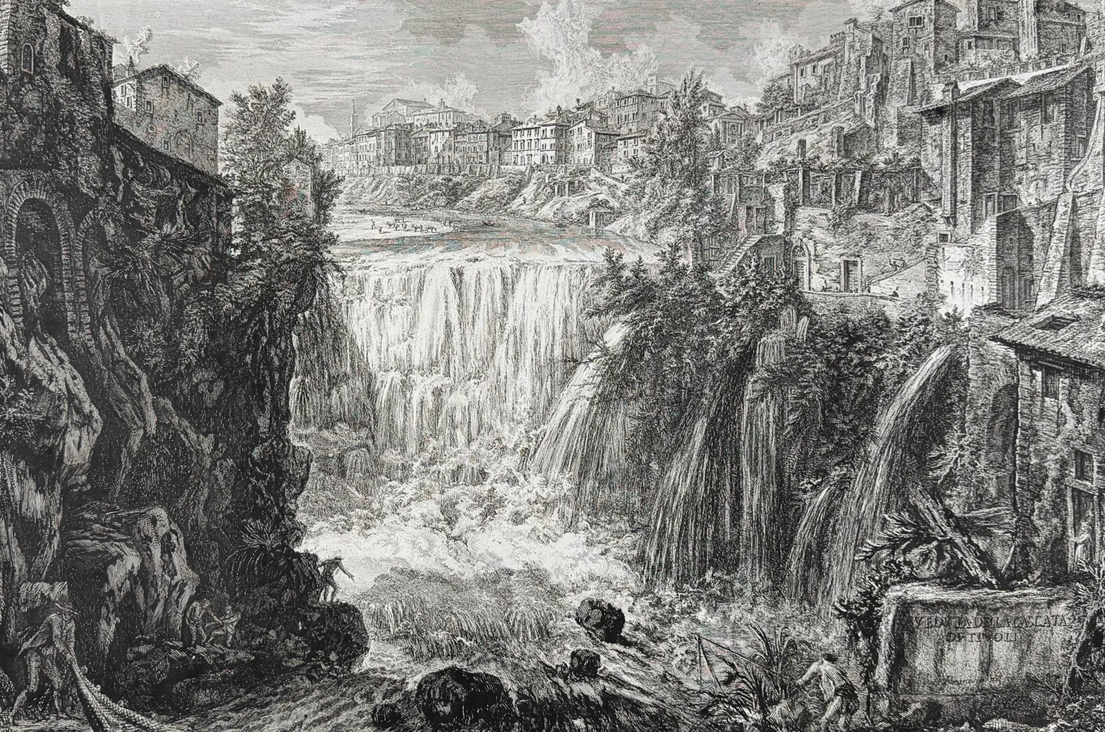 Piranesi, Folio - View of the Tivoli Waterfall [Veduta della Cascata di Tivoli]