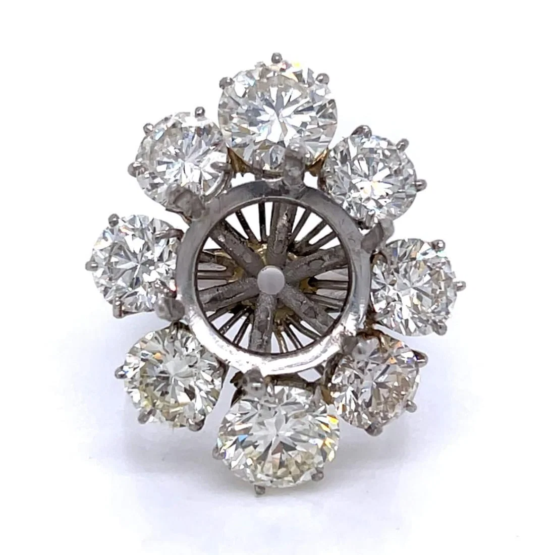 Platinum Diamond Mounting 9.00 Ct 8 Diamonds I-J VS1-SI1