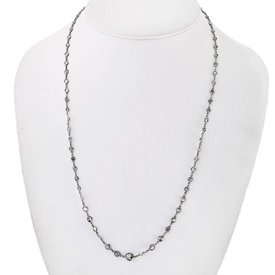 Platinum Diamonds by the Yard Necklace with 71 Stones 11.5cttw