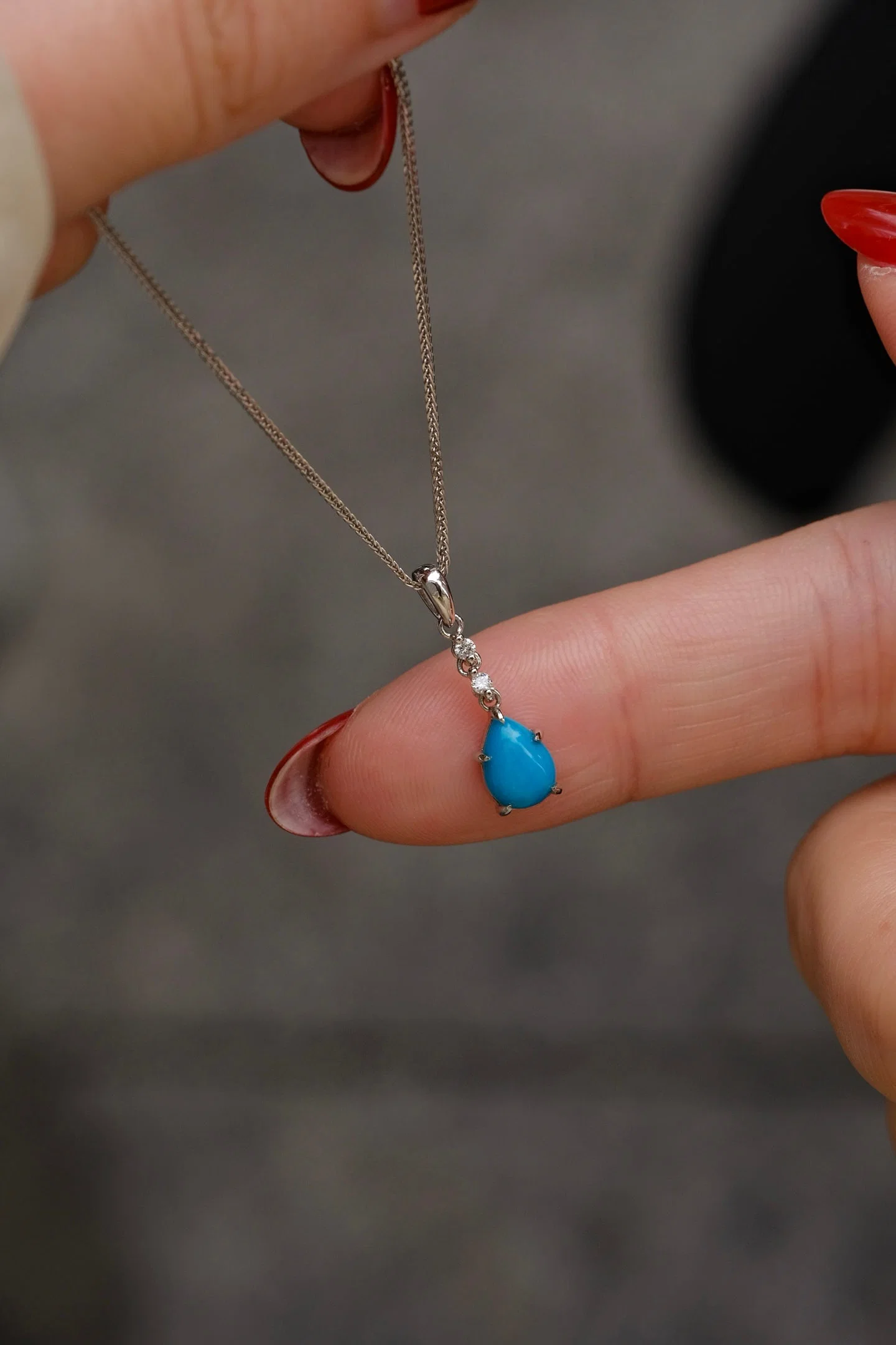 Platinum Turquoise Pendant