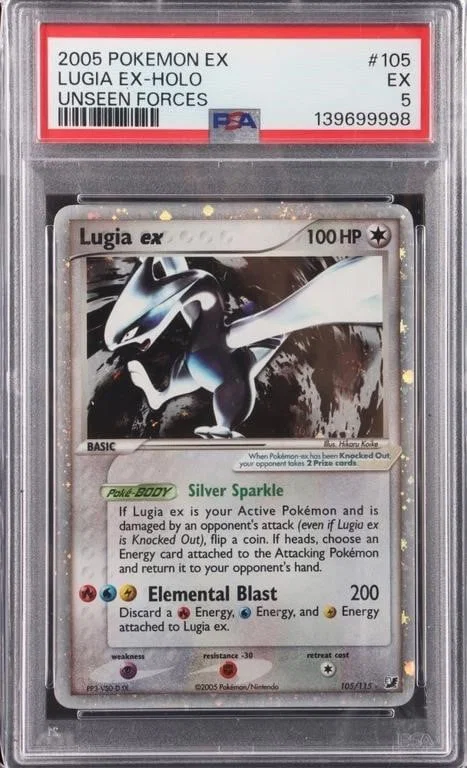 POKEMON EX LUGIA EX-HALO UNSEEN FORCES #105 PSA 5
