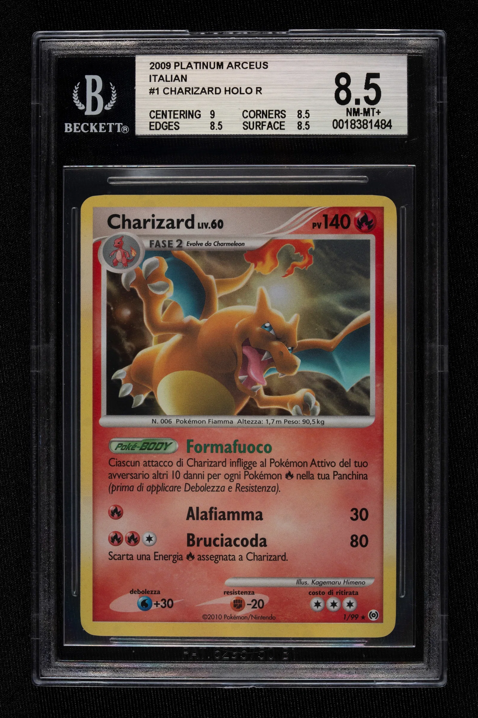 Pokémon - Pokemon - Charizard LV.60 Holo ITALIAN - BGS 8.5