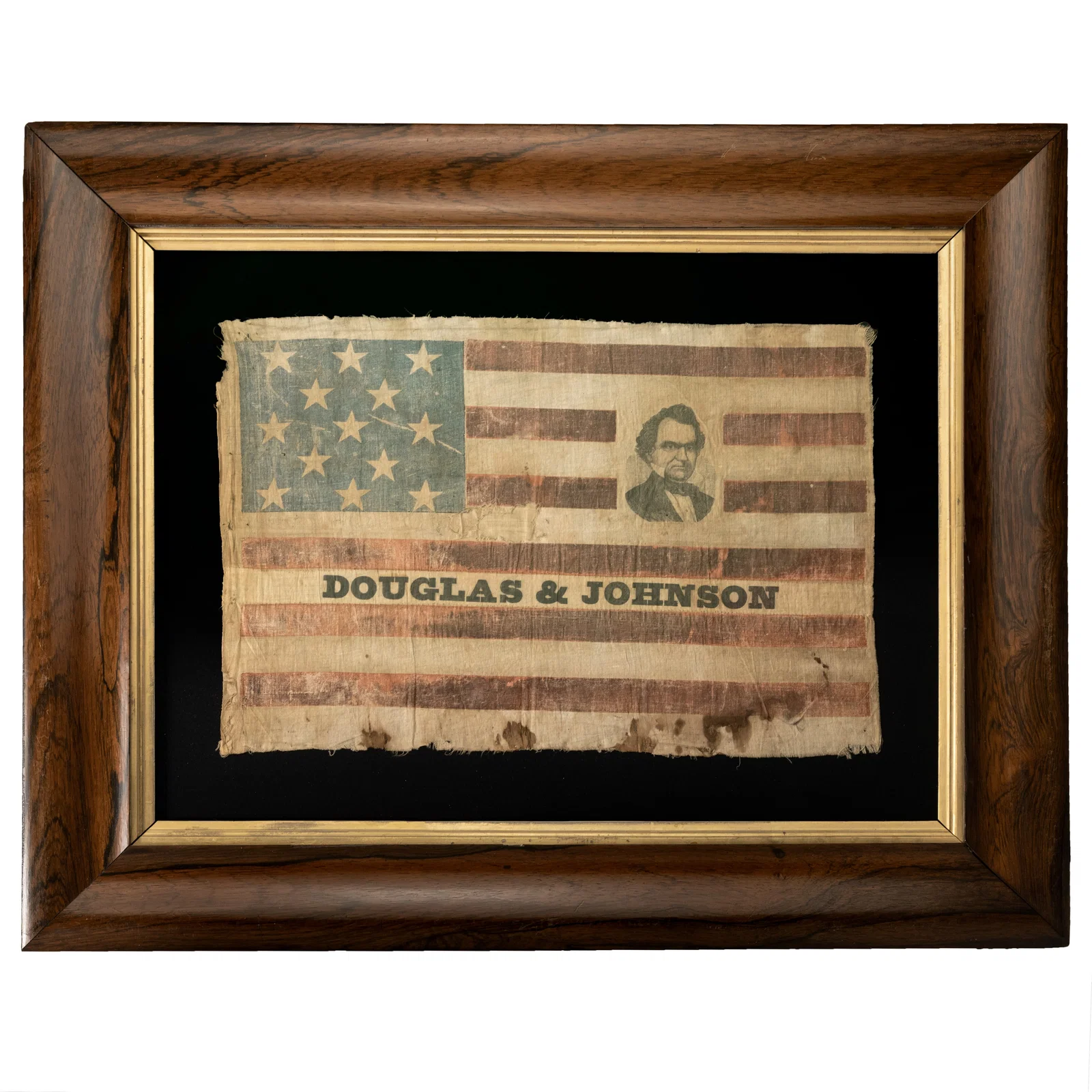 [POLITICS] RARE 1860 "Douglas & Johnson" Campaign Flag