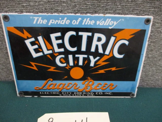 Porcelain Electric City Beer Sign