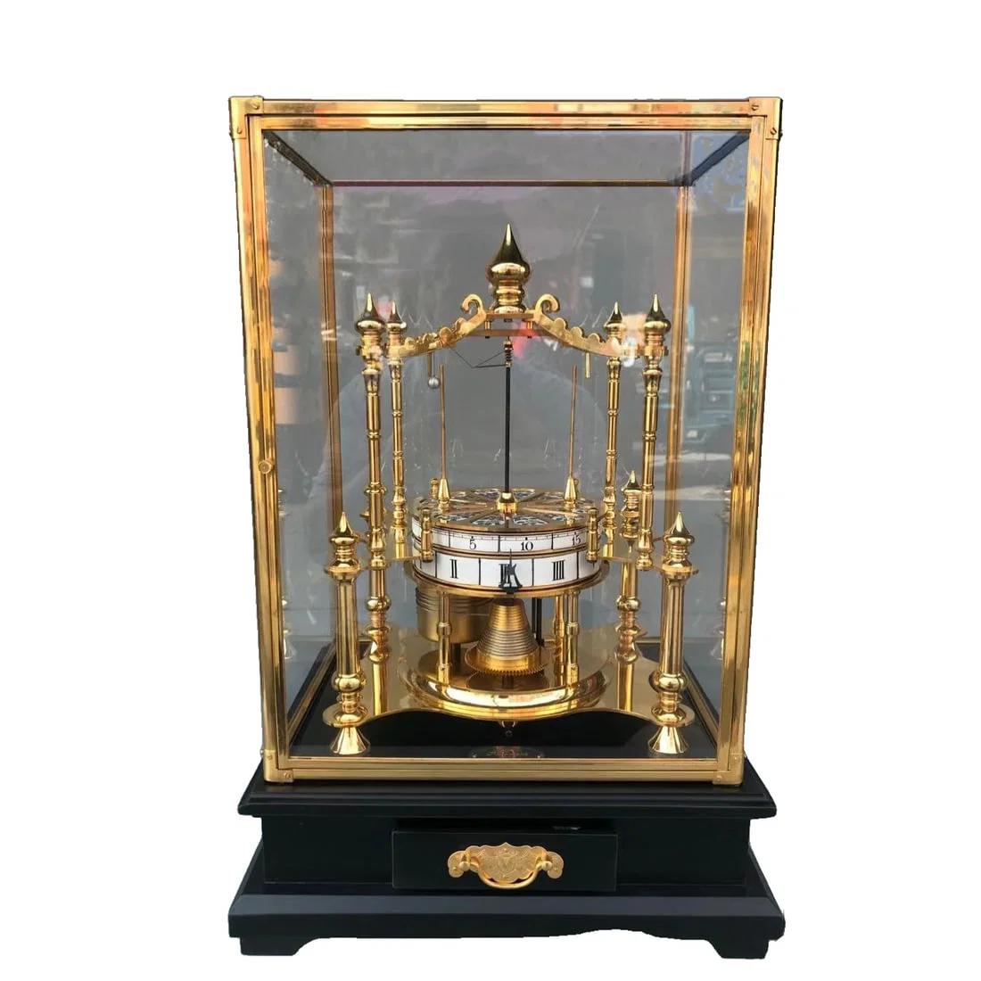 Porcelain Plate Gilded Brass Orb Clock