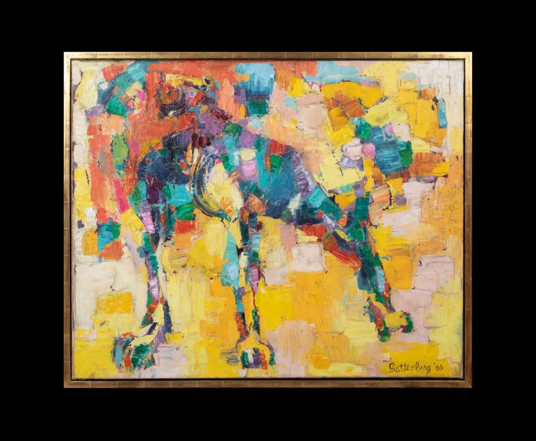 PORTRAIT OF A BOXER DOG OIL PAINTING