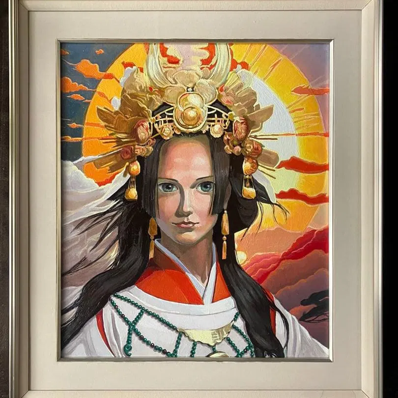 Portrait of Amaterasu Omikami, Oil on Canvas, F10 (53 × 45.5 cm), Unframed