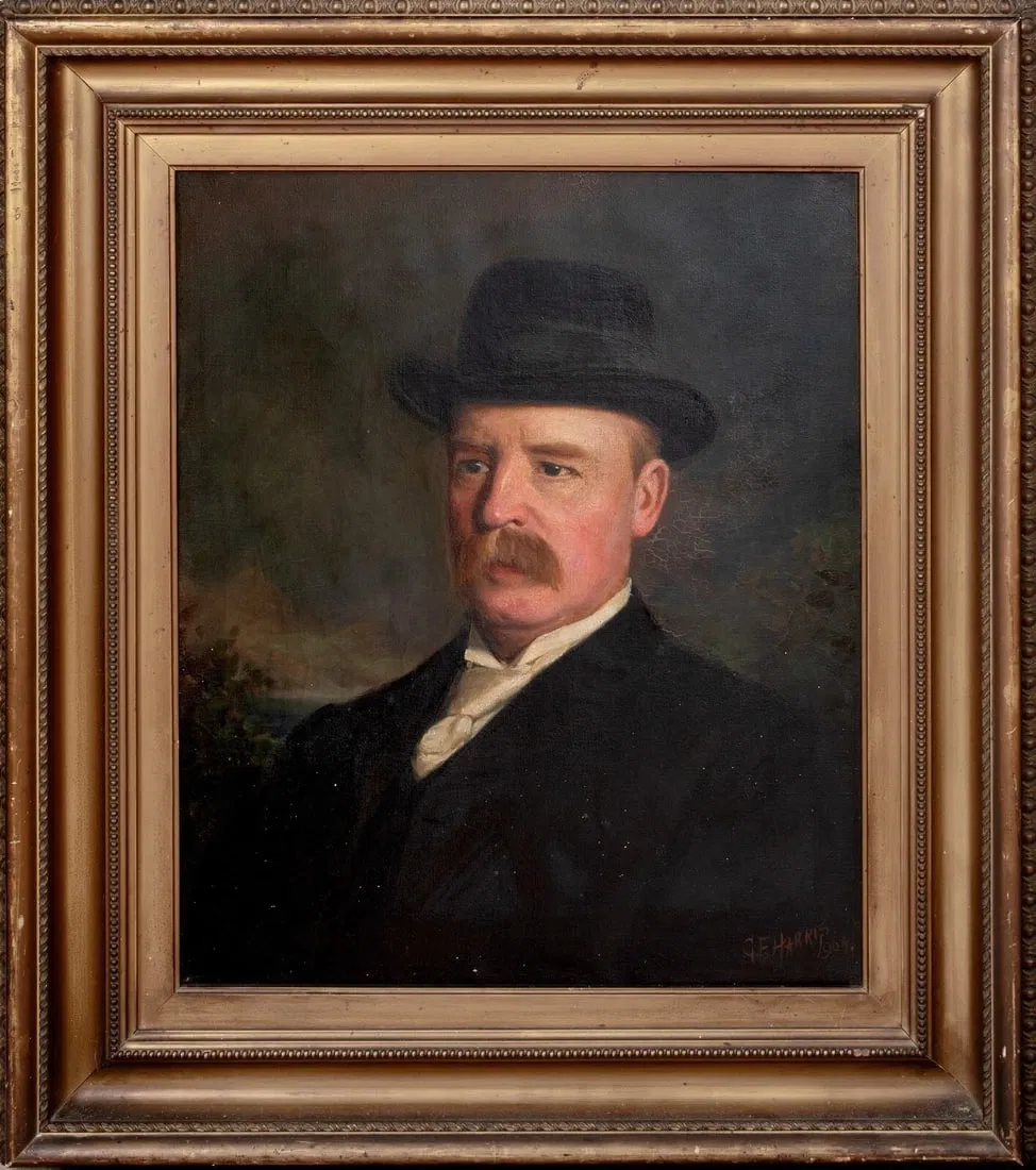 PORTRAIT OF AN BIRMINGHAM INDUSTRIALIST OIL PAINTING