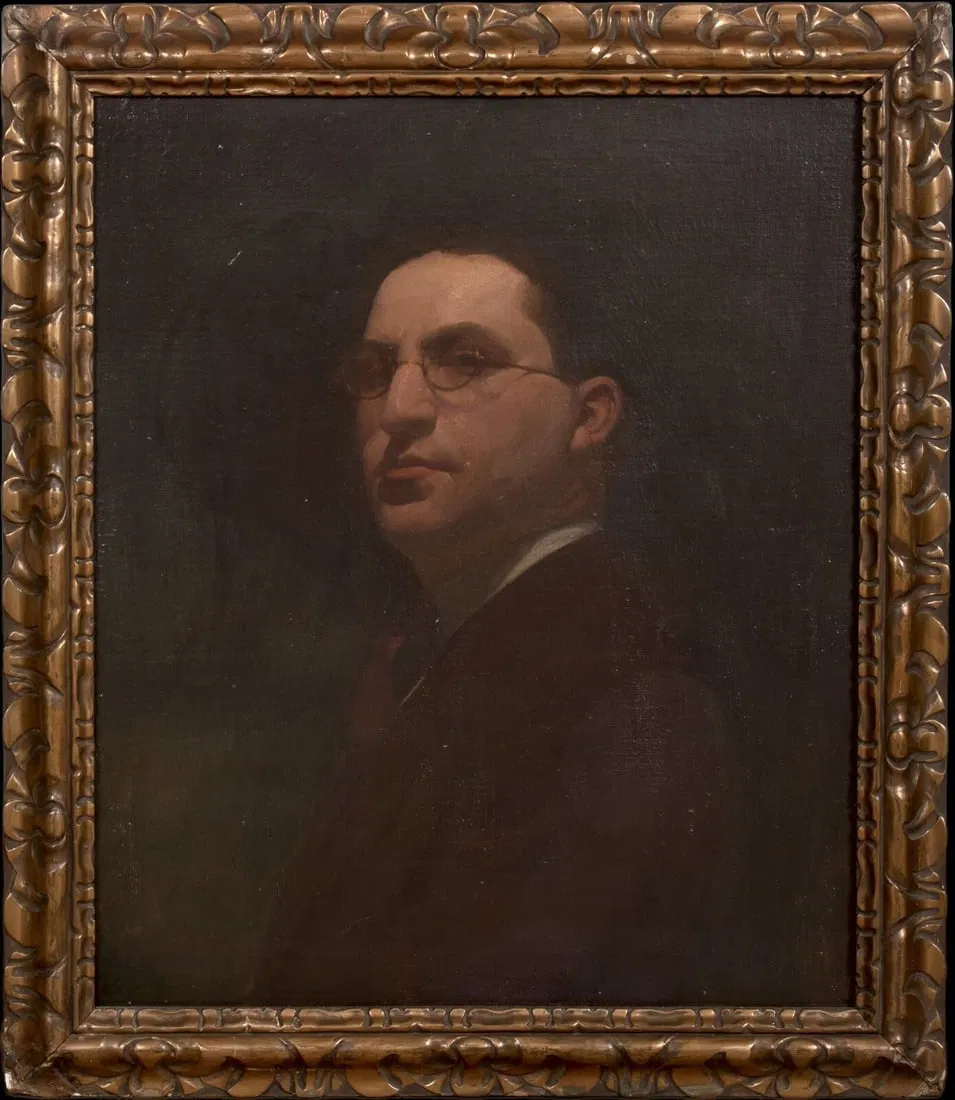 PORTRAIT OF FILM PRODUCER DAVID O. SELZNICK OIL PAINTING