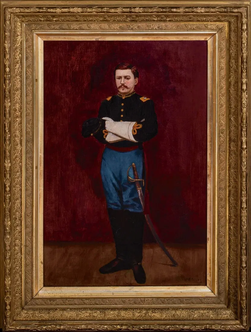 PORTRAIT OF GENERAL GEORGE BRINTON MCCLELLAN OIL PAINTING