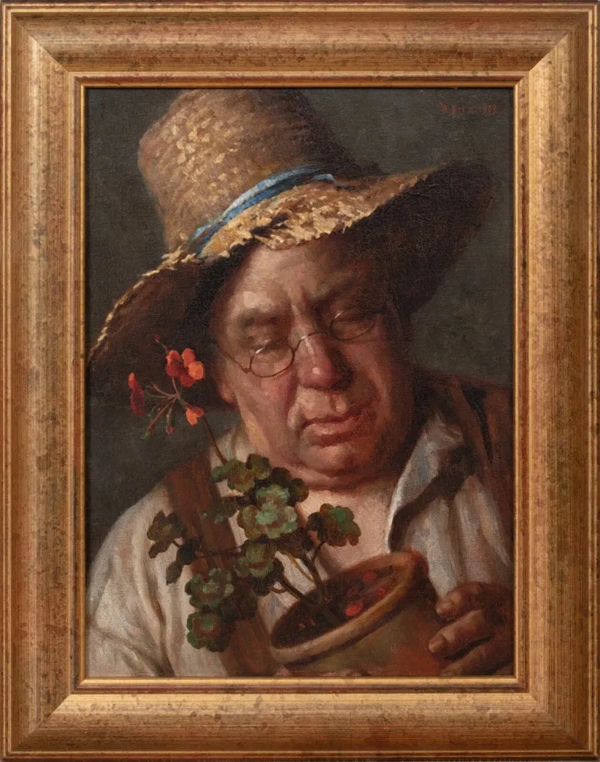 PORTRAIT OF THE ARDENT GARDENER OIL PAINTING